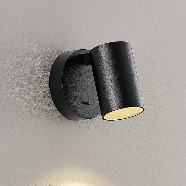 Wandstrahler CAN TILT, schwarz, Ø 10 cm Metall Schalter GU10 günstig online kaufen