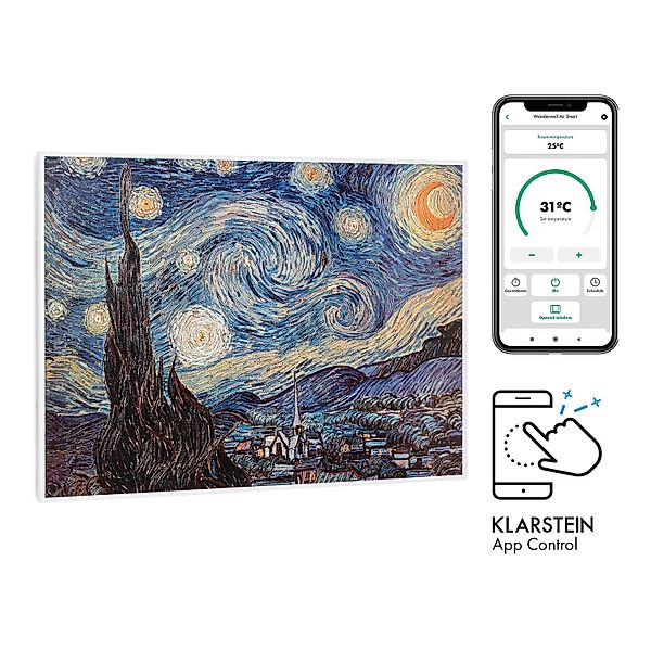 Klarstein Wonderwall Air Art Smart Infrarotheizung 80x60 cm 500 W Wandmonta günstig online kaufen