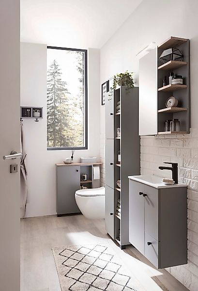 welltime Mehrzweckschrank "Balto, Breite 70 cm", Holzdekor mit fühlbarer St günstig online kaufen
