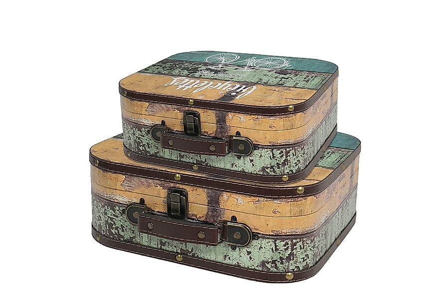 HMF Aufbewahrungsbox Vintage Koffer aus Holz (2 St., 25 + 32 cm), Handgefer günstig online kaufen