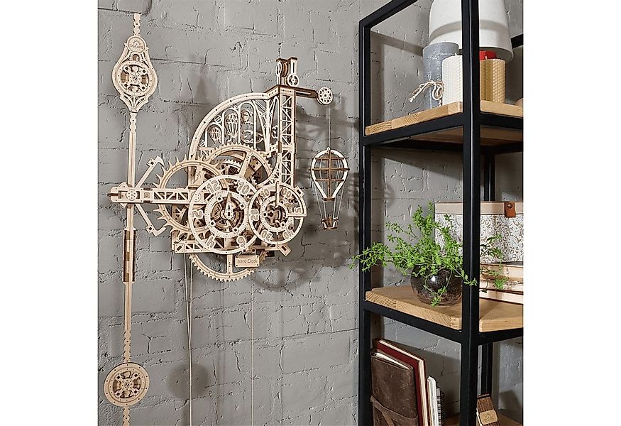 UGEARS Modellbausatz Ugears Aero Wanduhr mit Pendel Mechanisches Holzpuzzle günstig online kaufen