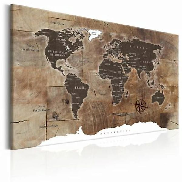 artgeist Wandbild World Map: Wooden Mosaic braun/weiß Gr. 60 x 40 günstig online kaufen