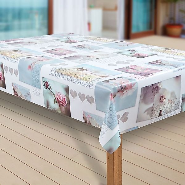 laro Tischdecke Wachstuch-Tischdecken Abwaschbar Magnolia Herzen günstig online kaufen