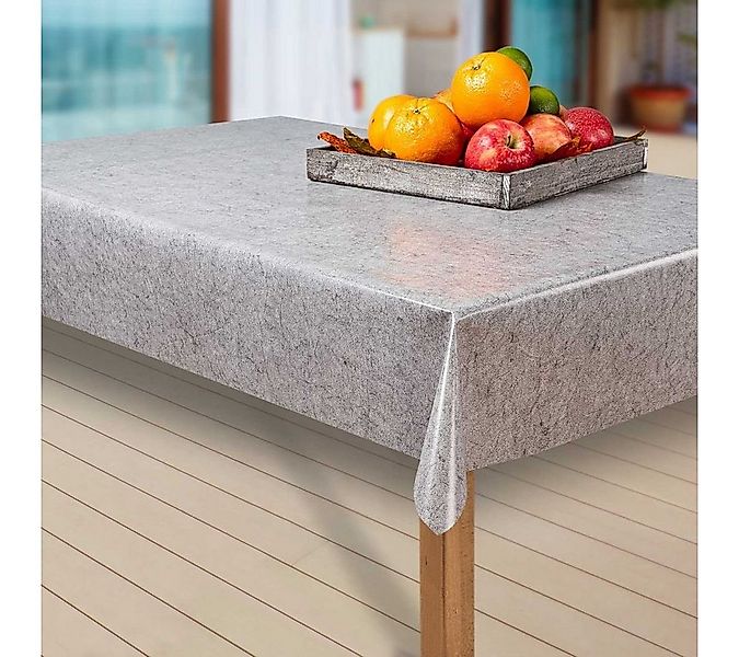 laro Tischdecke Wachstuch-Tischdecken Abwaschbar Unifarben grau/hellgrau re günstig online kaufen