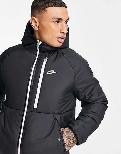 Nike – Legacy – Wattierte Jacke mit Kapuze in Schwarz günstig online kaufen