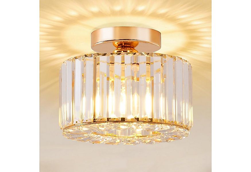 POPOLIC LED Deckenleuchte Moderner Kristalllüster, Deckenleuchte mit Glassc günstig online kaufen