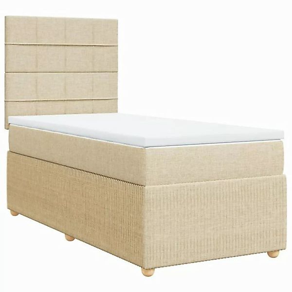 vidaXL Bett Boxspringbett mit Matratze Creme 100x200 cm Stoff günstig online kaufen