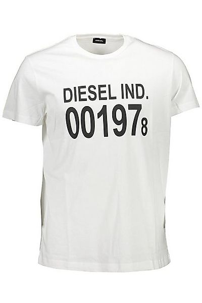 Diesel T-Shirt Weißes Herren T-Shirt mit Print und Rundhals – günstig online kaufen