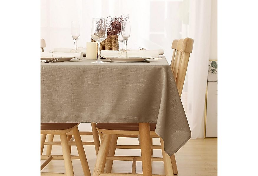 Deconovo Tischdecke Wasserabweisend Tischwäsche Lotuseffekt Tischtuch Leine günstig online kaufen