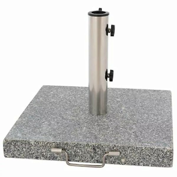 VCM Sonnenschirmständer 30kg Granit poliert grau eckig Edelstahl 45 x45 cm günstig online kaufen