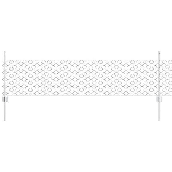 vidaXL Gartenzaun Zaun mit Pfosten Silber günstig online kaufen