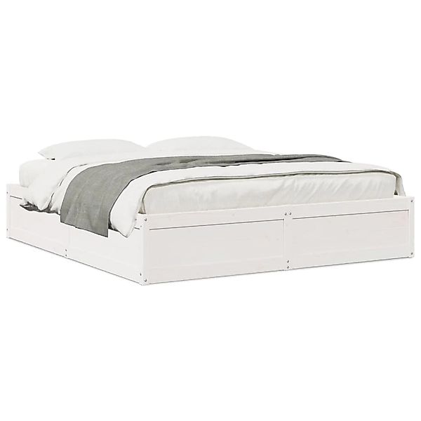 vidaXL Massivholzbett ohne Matratze Weiß 180x200 cm Kiefernholz 3282367 günstig online kaufen