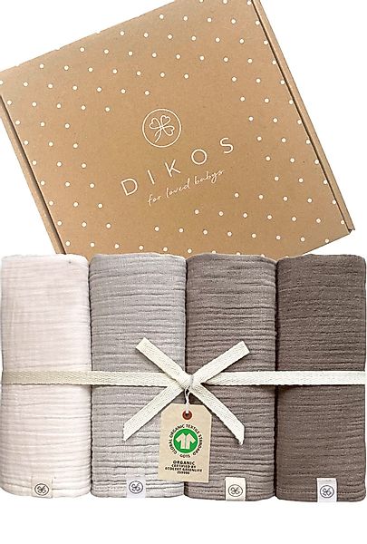 Babydecke Mulltücher 4er-SET gekreppt, Spucktuch 64x64 günstig online kaufen