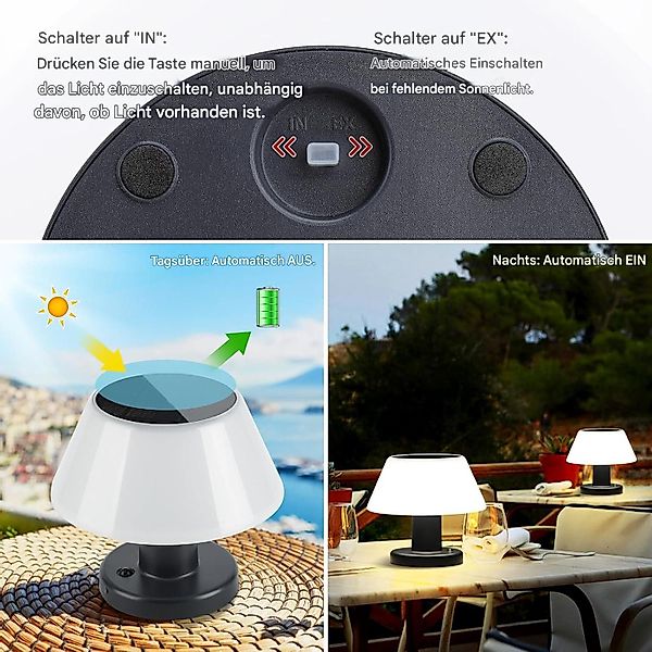 Tukrool Tischleuchte Solar Tischlampe,LED-Lampen für den günstig online kaufen