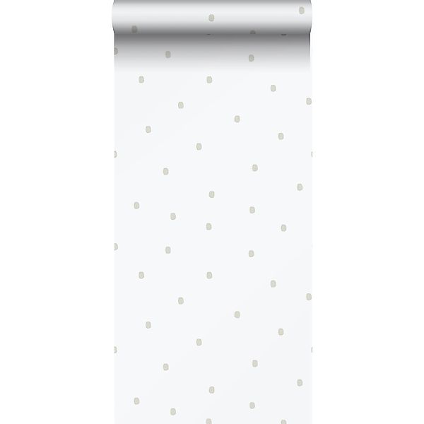 Sanders & Sanders Tapete Punkte Hellgrau und Weiß 53 cm x 10.05 m günstig online kaufen
