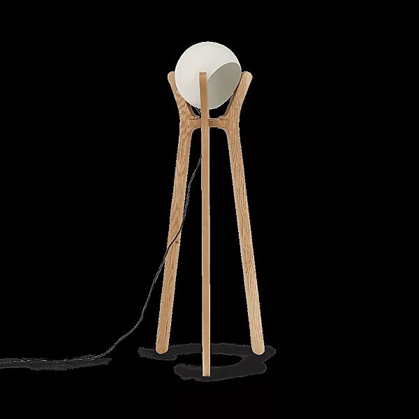 Sputnik Tripod-Stehlampe, Weiss und Holz - MADE.com günstig online kaufen