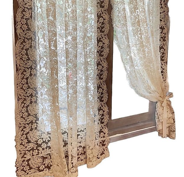 Coonoor Gardine 2er-Set Vorhänge, Spitzengaze für Wohnzimmer, Gardine Voile günstig online kaufen