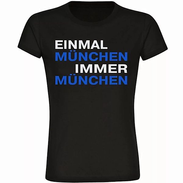 multifanshop T-Shirt Damen München blau - Einmal Immer - Frauen günstig online kaufen