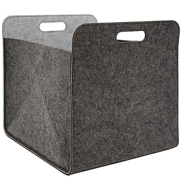 DuneDesign Filz Aufbewahrungsbox für Kallax Regal 33 x 33 x 38 cm Grau günstig online kaufen