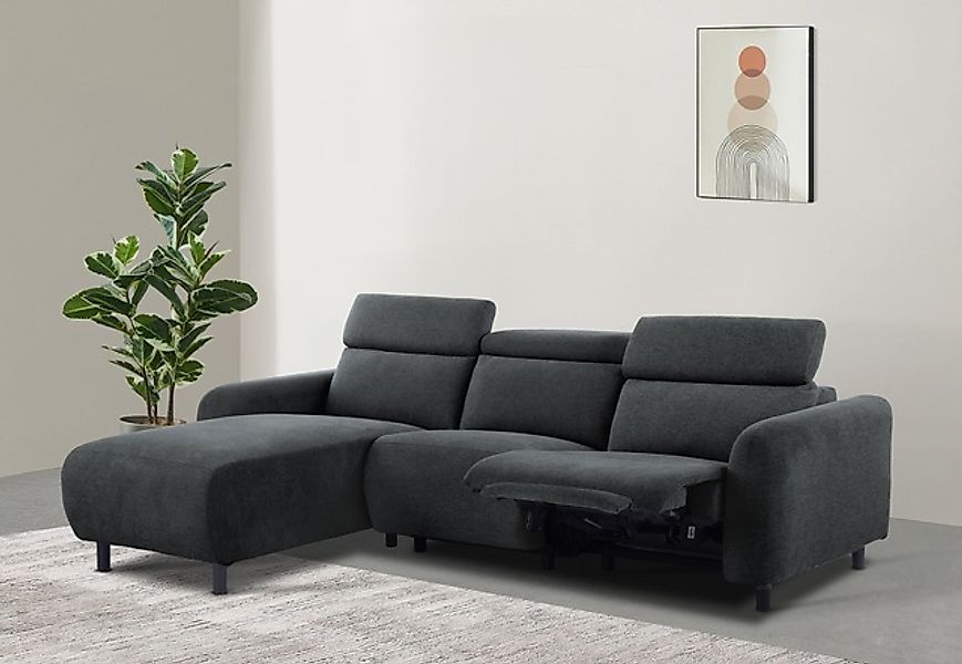 Home affaire Ecksofa »SKAANE Struktur, L-Form, 274 cm, manuelle u. elektris günstig online kaufen