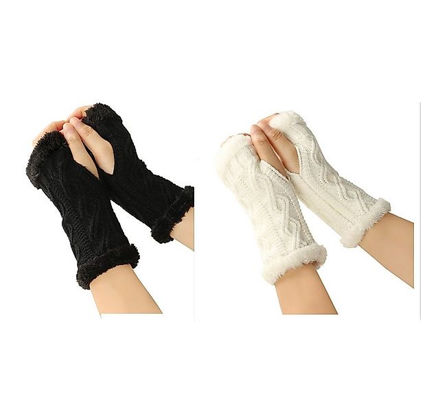 XDeer Strickhandschuhe 2 Paar Fingerlose Handschuhe Armstulpen Damen,Winter günstig online kaufen