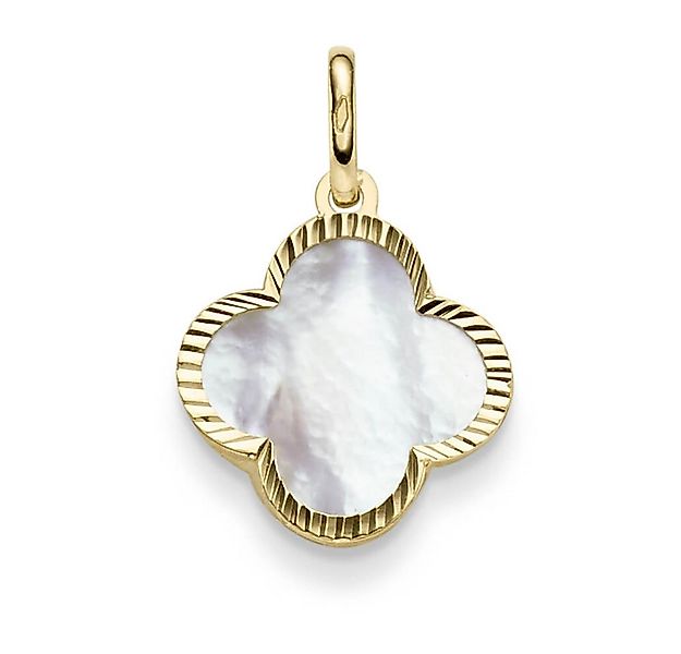 Schmuck Krone Kettenanhänger Anhänger aus 585 Gelbgold mit Blume aus Perlmu günstig online kaufen