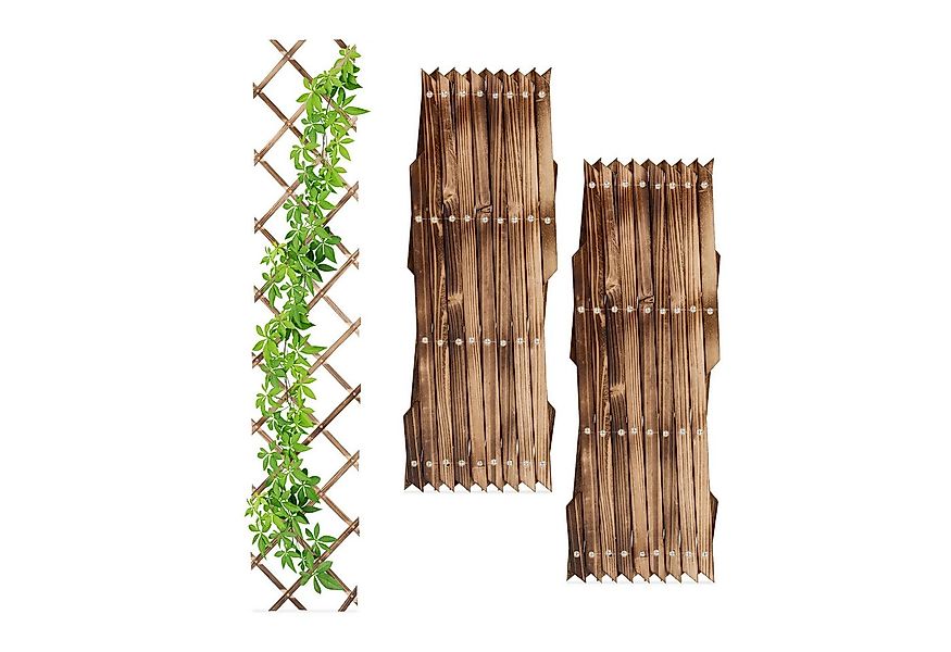 relaxdays Rankgitter Ausziehbares Rankgitter Holz 3er Set, 3 St., 3er Set günstig online kaufen