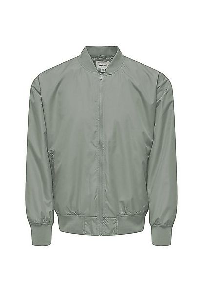 ONLY & SONS Blouson Uni Blouson Bomberjacke mit Reißverschluss 8522 in Grau günstig online kaufen