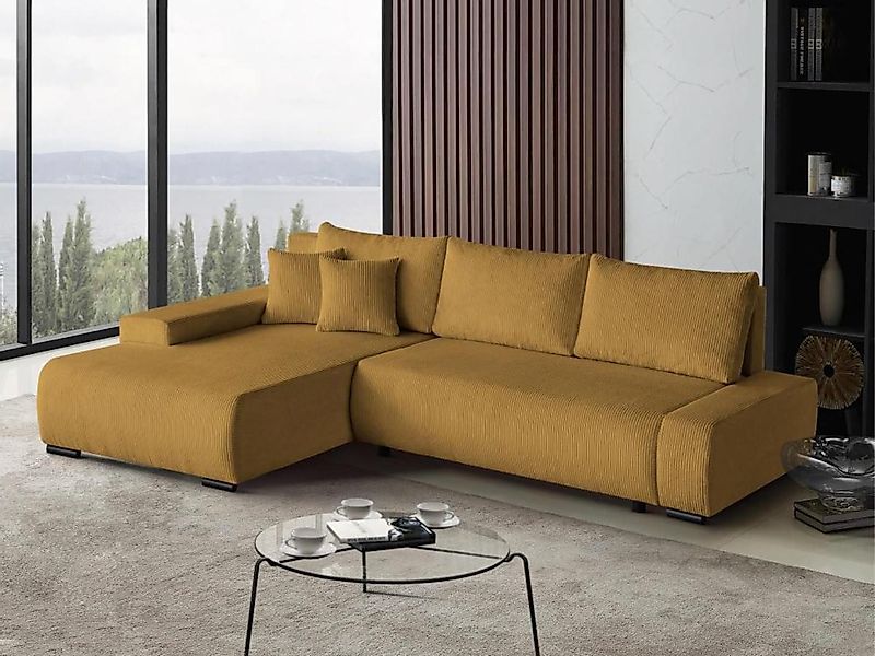 Beautysofa Ecksofa DRACO L in Strebenstoff, günstig online kaufen