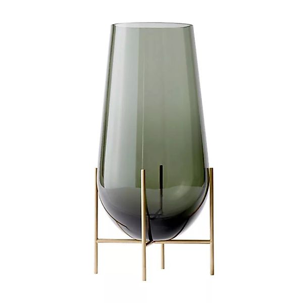 Menu - Échasse Vase L - rauchgrau/H 60cm / Ø 30cm/Gestell Messing gebürstet günstig online kaufen