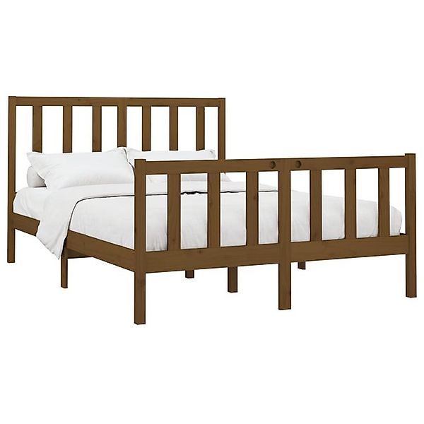 vidaXL Bett Massivholzbett Honigbraun Kiefer 150x200 cm günstig online kaufen