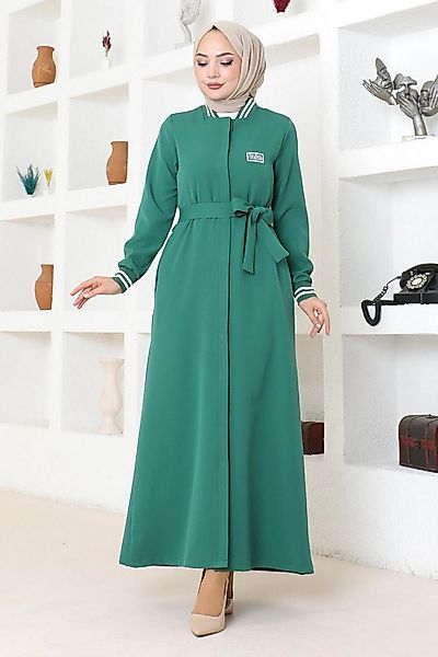 MODAMİHRAM Maxikleid Smaragd Knopfleiste gerippte Abaya MSW19214-4 günstig online kaufen