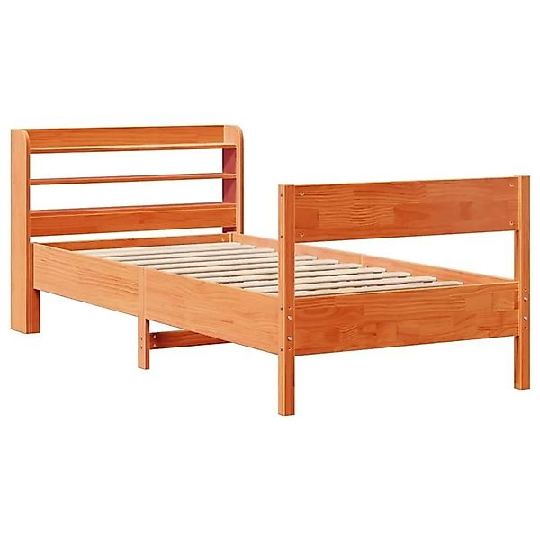 vidaXL Massivholzbett ohne Matratze Wachsbraun 75x190 cm Kiefernholz 330695 günstig online kaufen