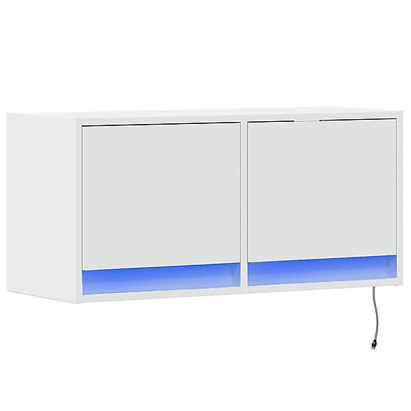 vidaXL TV-Wand TV-Wandschrank mit LED-Beleuchtung Weiß günstig online kaufen