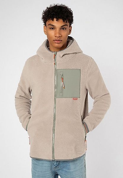 SUBLEVEL Fleecejacke Herren Teddyfleecejacke mit Brusttasche und Kapuze Fle günstig online kaufen