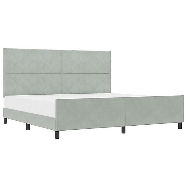 vidaXL Bett Bettgestell Hellgrau 200x200 cm Samt (1-tlg) günstig online kaufen
