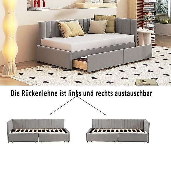 STILVORA Daybett 90×200 Schlafsofa Polsterbett mit Stauraum,Bettgestell ohn günstig online kaufen