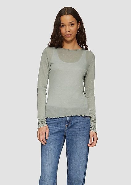 QS Langarmshirt T-Shirt Jersey-Shirt mit Glitzergarn günstig online kaufen