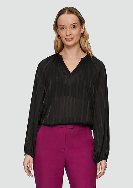 s.Oliver Langarmbluse Bluse Semitransparente Chiffon-Bluse mit Streifen und günstig online kaufen