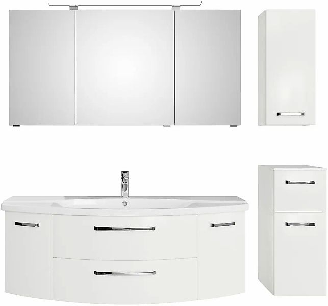 Saphir Badmöbel-Set "Serie 4010 4-teilig Keramik-Waschtisch mit LED-Spiegel günstig online kaufen