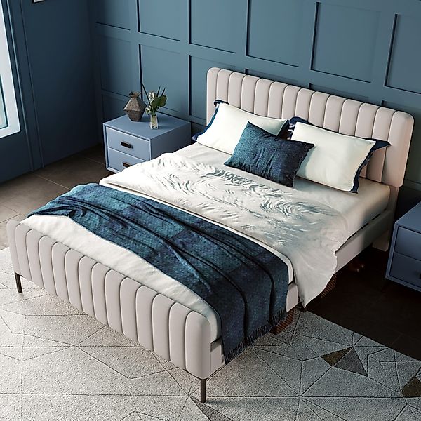 STILVORA Polsterbett 160x200 Jugendbett mit verstellbares günstig online kaufen