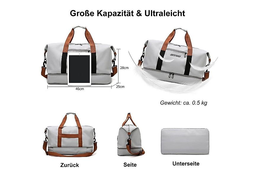 ibettertec Reisetasche Fitnesstasche,Sporttasche,Große Umhängetasche mit Sc günstig online kaufen