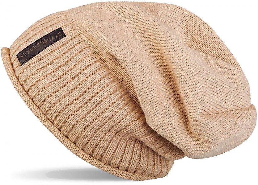 styleBREAKER Strickmütze Feinstrick Beanie mit Teddyfleece günstig online kaufen