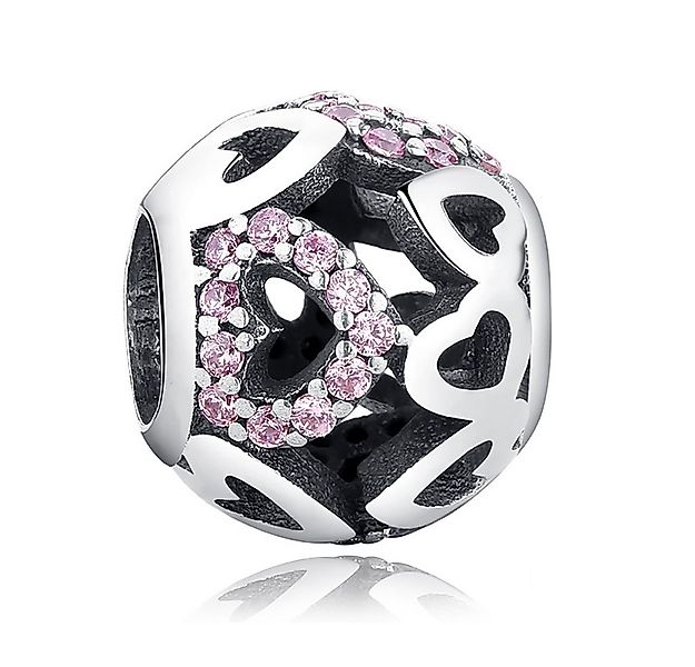 PANDACHARMS Bead Rosa Herzkugel Charm für Charm Armband, 925er Silber, Zirk günstig online kaufen