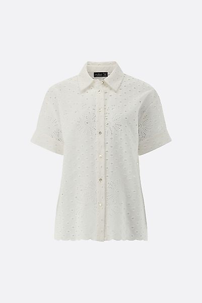 Hemdbluse mit Kurzarm aus Lochstickerei günstig online kaufen