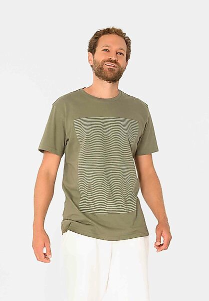 Herren Print T-shirt Waves Aus Biobaumwolle günstig online kaufen