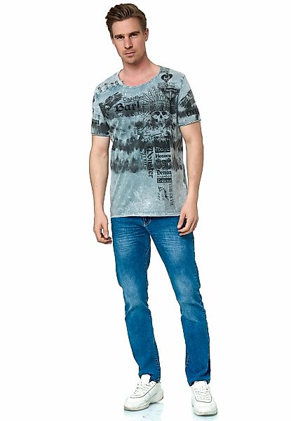 Rusty Neal T-Shirt, in lässiger Batik-Optik günstig online kaufen