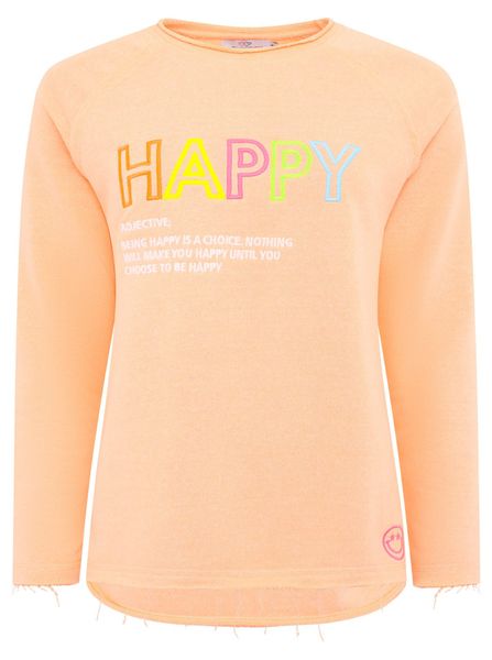 Zwillingsherz Sweatshirt ""Happy"" mit inspirierendem Zitatprint günstig online kaufen