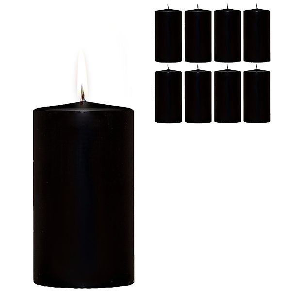 Candelo Stumpenkerze Adventskerzen 8er Set Schwarz günstig online kaufen