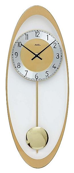 AMS Wanduhr Pendeluhr Metallzifferblatt 19 x 50 x 3 cm - AMS Modell: 7417 günstig online kaufen